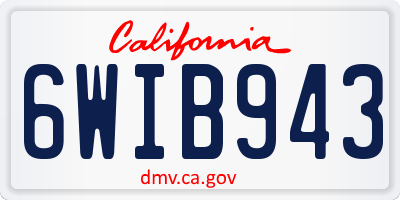 CA license plate 6WIB943
