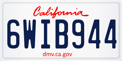 CA license plate 6WIB944