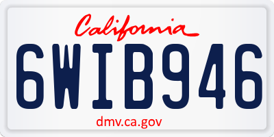 CA license plate 6WIB946