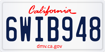 CA license plate 6WIB948