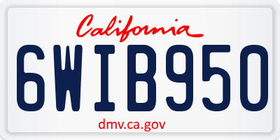 CA license plate 6WIB950