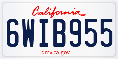 CA license plate 6WIB955