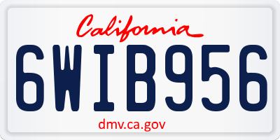 CA license plate 6WIB956