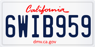 CA license plate 6WIB959