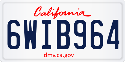 CA license plate 6WIB964