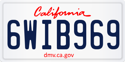 CA license plate 6WIB969