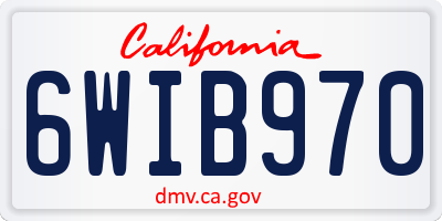 CA license plate 6WIB970