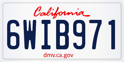 CA license plate 6WIB971