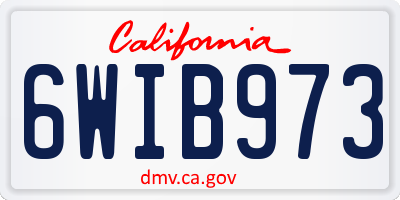 CA license plate 6WIB973