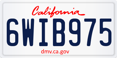 CA license plate 6WIB975