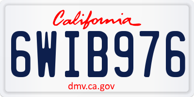 CA license plate 6WIB976