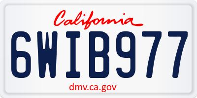 CA license plate 6WIB977