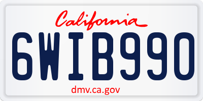 CA license plate 6WIB990