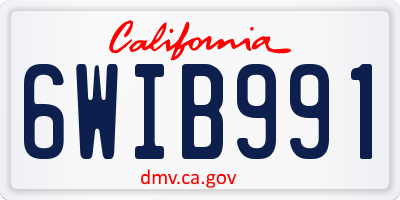 CA license plate 6WIB991