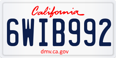 CA license plate 6WIB992