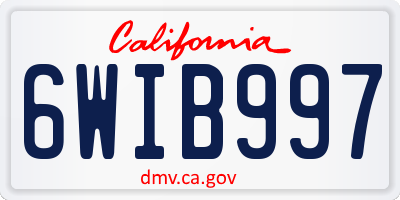 CA license plate 6WIB997