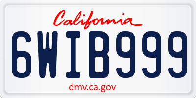 CA license plate 6WIB999