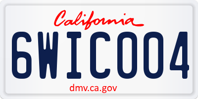 CA license plate 6WIC004