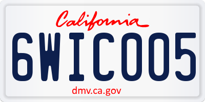 CA license plate 6WIC005