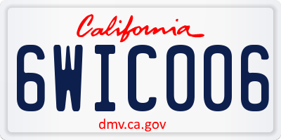 CA license plate 6WIC006