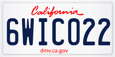 CA license plate 6WIC022