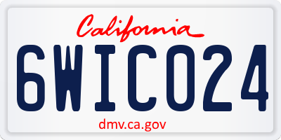 CA license plate 6WIC024