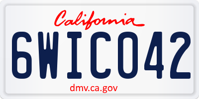 CA license plate 6WIC042