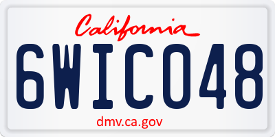 CA license plate 6WIC048