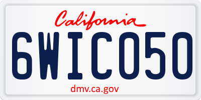 CA license plate 6WIC050