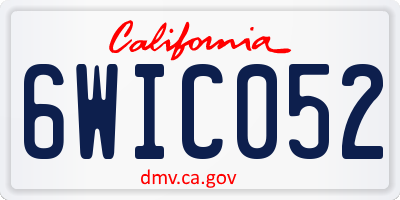 CA license plate 6WIC052