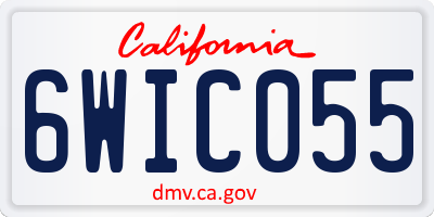 CA license plate 6WIC055