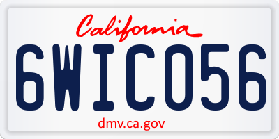 CA license plate 6WIC056
