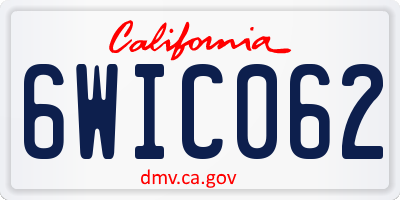 CA license plate 6WIC062