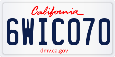 CA license plate 6WIC070