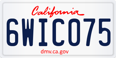 CA license plate 6WIC075