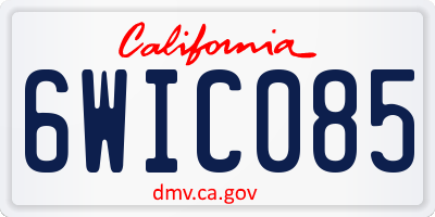 CA license plate 6WIC085