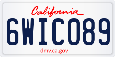 CA license plate 6WIC089