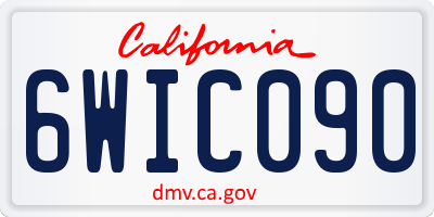 CA license plate 6WIC090