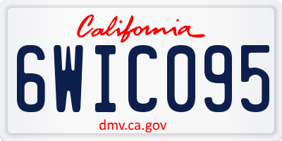 CA license plate 6WIC095