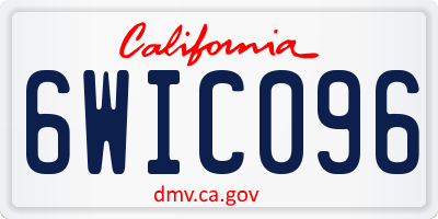 CA license plate 6WIC096