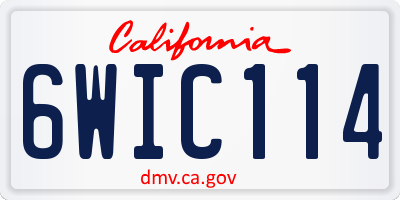 CA license plate 6WIC114