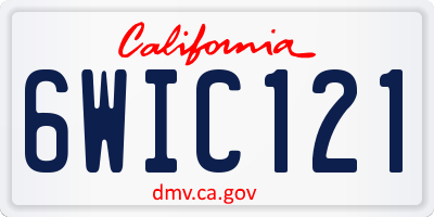 CA license plate 6WIC121