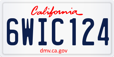 CA license plate 6WIC124