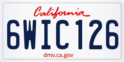 CA license plate 6WIC126