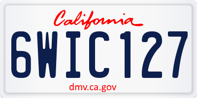 CA license plate 6WIC127