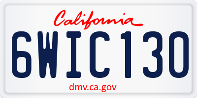 CA license plate 6WIC130