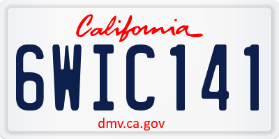 CA license plate 6WIC141