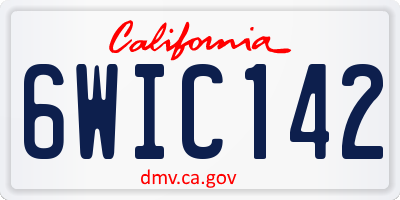 CA license plate 6WIC142