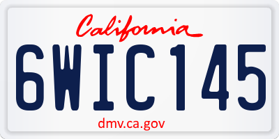 CA license plate 6WIC145
