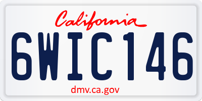 CA license plate 6WIC146